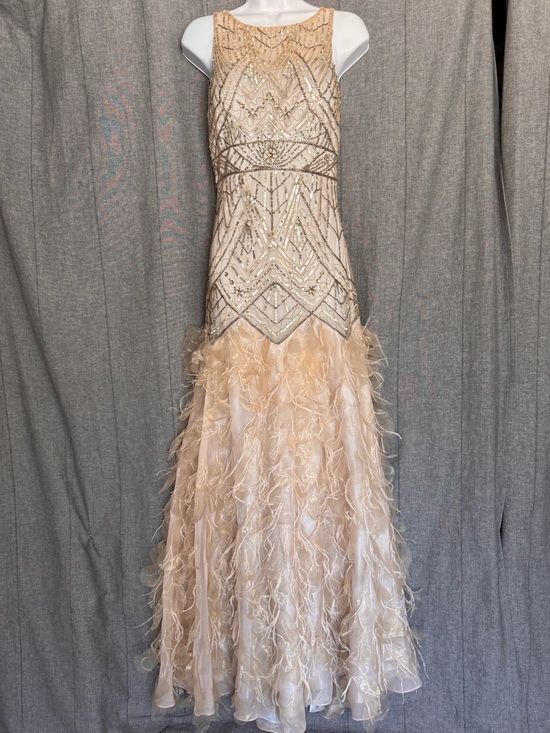 Sue Wong Dresses & Skirts - Sue Wong Art Deco Beaded Feather Flapper Wedding Gown Gatsby Dress Sz 6 **READ**